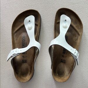Birkenstock White and Brown Sandals